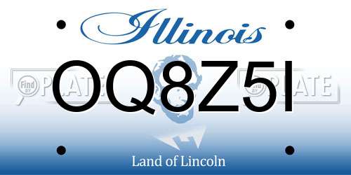 OQ8Z5I Illinois License Plate