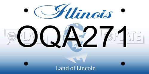 OQA271 Illinois License Plate