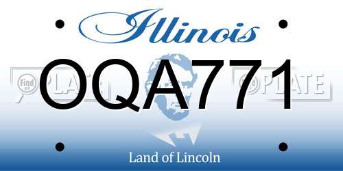 OQA771 Illinois License Plate
