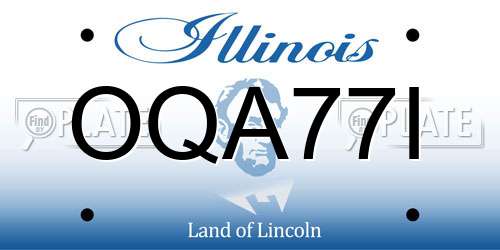 OQA77I Illinois License Plate