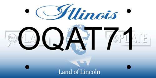 OQAT71 Illinois License Plate