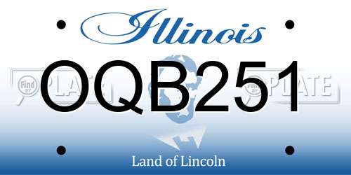 OQB251 Illinois License Plate