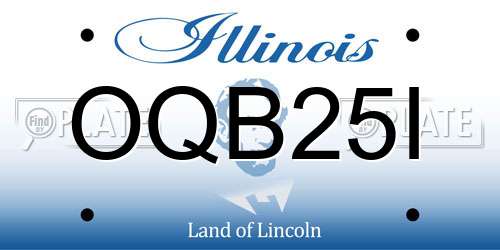 OQB25I Illinois License Plate