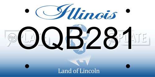 OQB281 Illinois License Plate