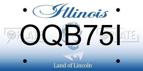 OQB75I Illinois License Plate
