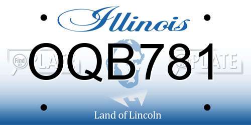 OQB781 Illinois License Plate