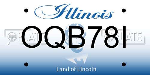 OQB78I Illinois License Plate