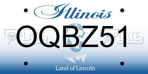 OQBZ51 Illinois License Plate