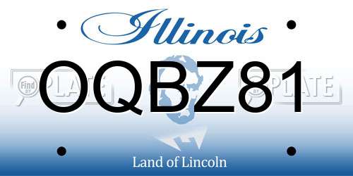OQBZ81 Illinois License Plate