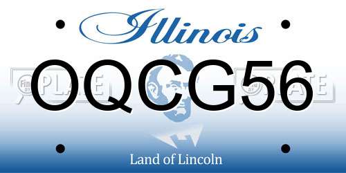OQCG56 Illinois License Plate