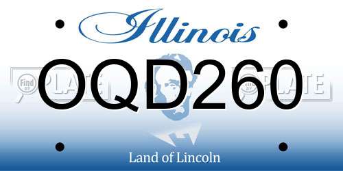 OQD260 Illinois License Plate