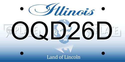 OQD26D Illinois License Plate
