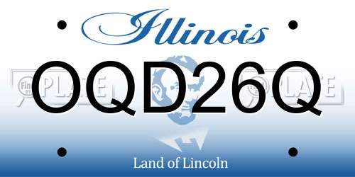 OQD26Q Illinois License Plate