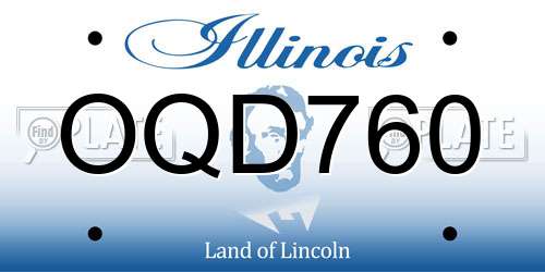 OQD760 Illinois License Plate
