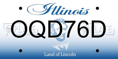 OQD76D Illinois License Plate