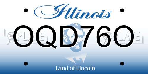 OQD76O Illinois License Plate