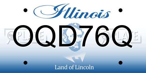 OQD76Q Illinois License Plate