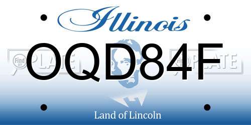 OQD84F Illinois License Plate