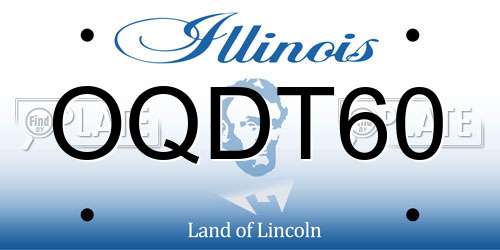 OQDT60 Illinois License Plate