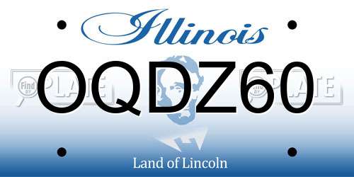 OQDZ60 Illinois License Plate