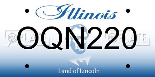 OQN220 Illinois License Plate