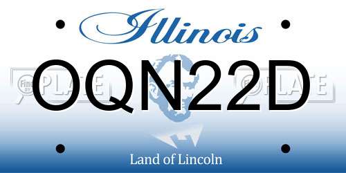 OQN22D Illinois License Plate