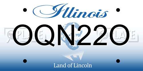 OQN22O Illinois License Plate