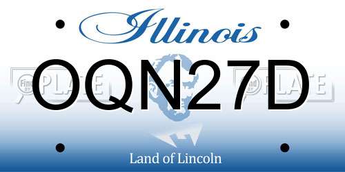 OQN27D Illinois License Plate