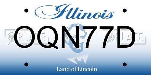 OQN77D Illinois License Plate