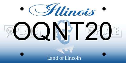 OQNT20 Illinois License Plate