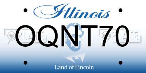OQNT70 Illinois License Plate