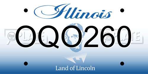 OQO260 Illinois License Plate