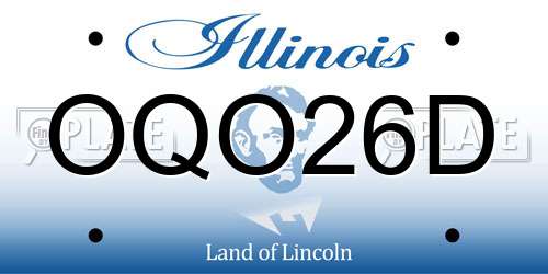 OQO26D Illinois License Plate