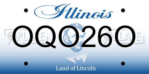OQO26O Illinois License Plate