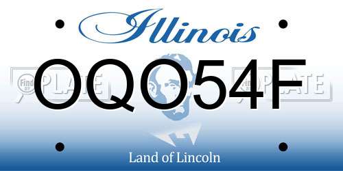 OQO54F Illinois License Plate