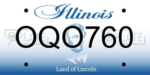 OQO760 Illinois License Plate