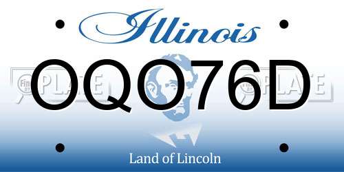 OQO76D Illinois License Plate