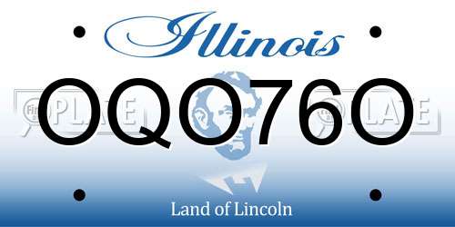 OQO76O Illinois License Plate