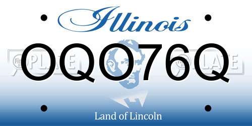 OQO76Q Illinois License Plate