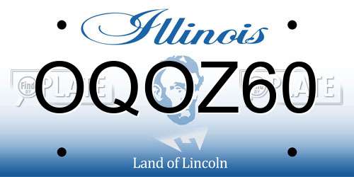 OQOZ60 Illinois License Plate