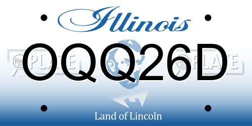 OQQ26D Illinois License Plate