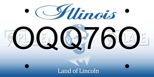 OQQ76O Illinois License Plate