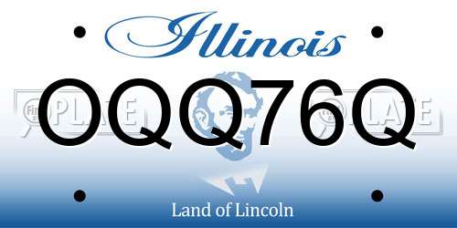 OQQ76Q Illinois License Plate