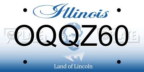 OQQZ60 Illinois License Plate