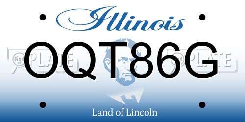 OQT86G Illinois License Plate