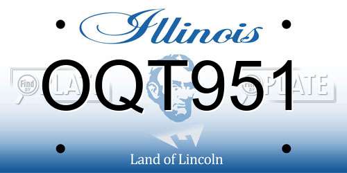 OQT951 Illinois License Plate