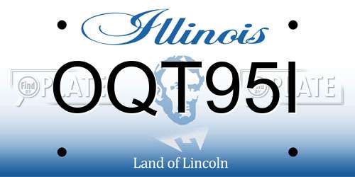 OQT95I Illinois License Plate