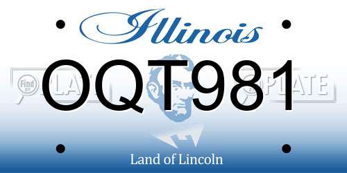 OQT981 Illinois License Plate