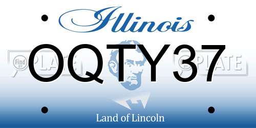 OQTY37 Illinois License Plate