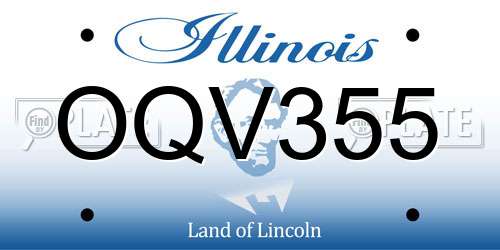 OQV355 Illinois License Plate